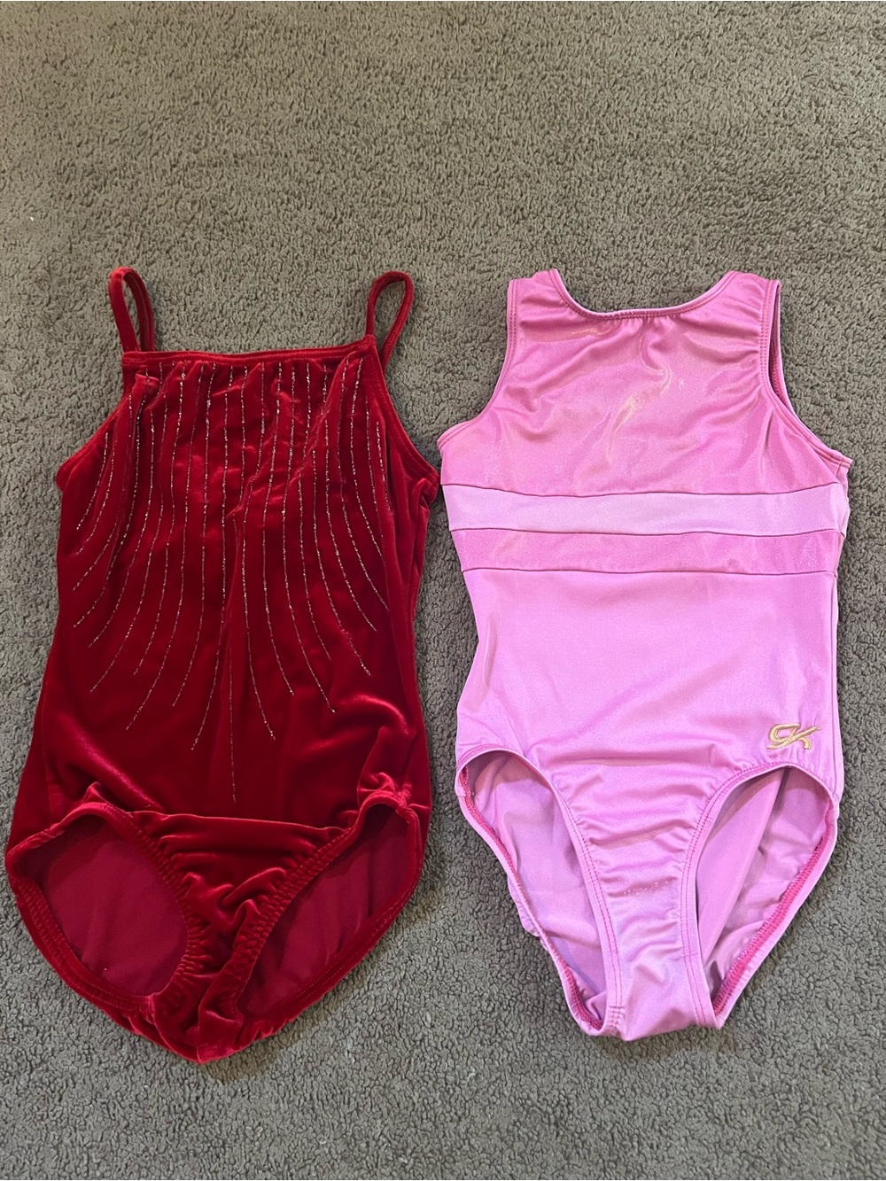 Body Wrappers Red & Pink GK Gymnastic Leotards